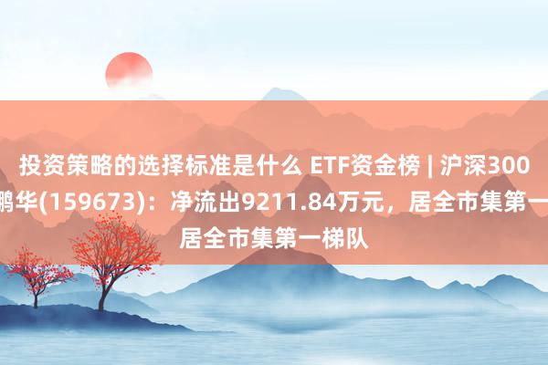 投资策略的选择标准是什么 ETF资金榜 | 沪深300ETF鹏华(159673)：净流出9211.84万元，居全市集第一梯队