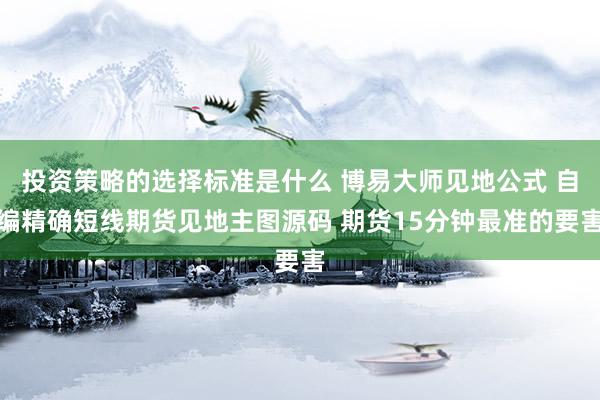 投资策略的选择标准是什么 博易大师见地公式 自编精确短线期货见地主图源码 期货15分钟最准的要害