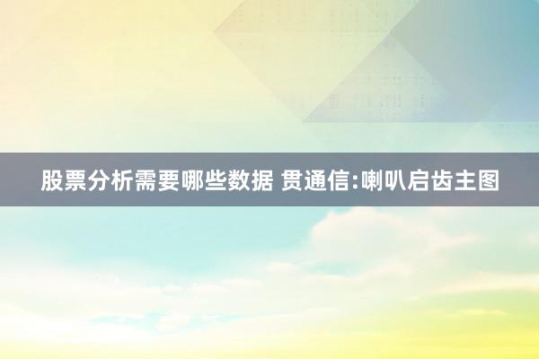 股票分析需要哪些数据 贯通信:喇叭启齿主图