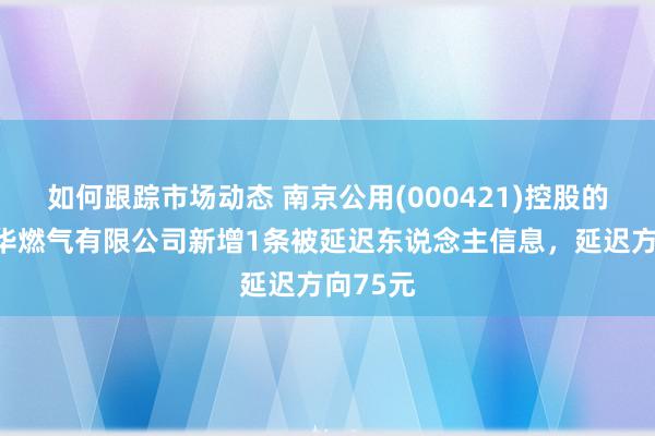 如何跟踪市场动态 南京公用(000421)控股的南京港华燃气有限公司新增1条被延迟东说念主信息，延迟方向75元