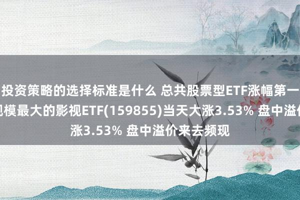 投资策略的选择标准是什么 总共股票型ETF涨幅第一！全商场规模最大的影视ETF(159855)当天大涨3.53% 盘中溢价来去频现