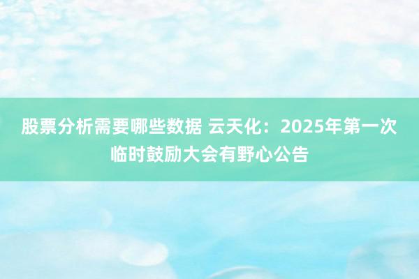 股票分析需要哪些数据 云天化：2025年第一次临时鼓励大会有野心公告