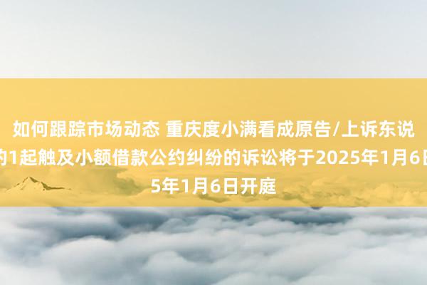 如何跟踪市场动态 重庆度小满看成原告/上诉东说念主的1起触及小额借款公约纠纷的诉讼将于2025年1月6日开庭