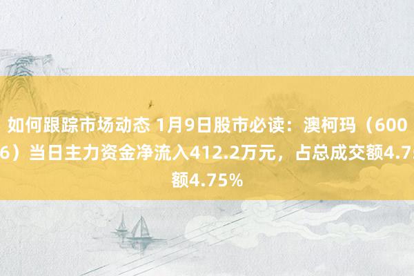 如何跟踪市场动态 1月9日股市必读：澳柯玛（600336）当日主力资金净流入412.2万元，占总成交额4.75%