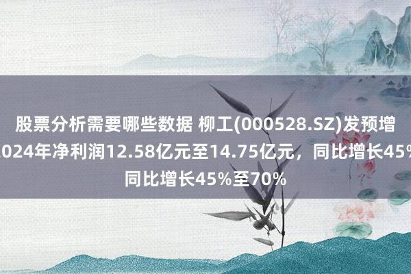 股票分析需要哪些数据 柳工(000528.SZ)发预增，预测2024年净利润12.58亿元至14.75亿元，同比增长45%至70%