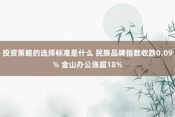 投资策略的选择标准是什么 民族品牌指数收跌0.09% 金山办公涨超18%