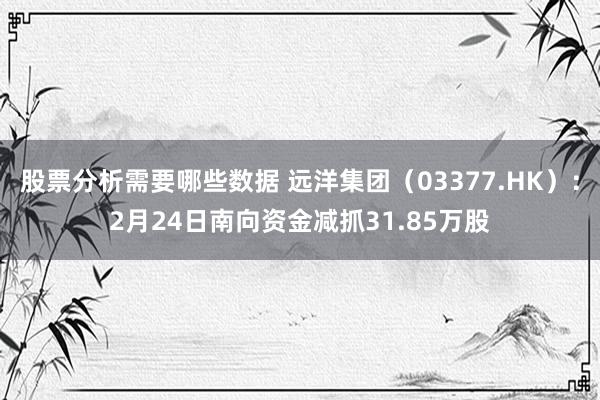 股票分析需要哪些数据 远洋集团（03377.HK）：2月24日南向资金减抓31.85万股