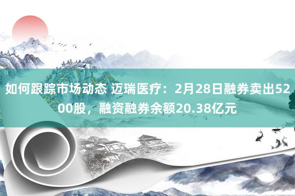 如何跟踪市场动态 迈瑞医疗：2月28日融券卖出5200股，融资融券余额20.38亿元