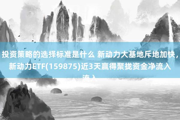 投资策略的选择标准是什么 新动力大基地斥地加快，新动力ETF(159875)近3天赢得聚拢资金净流入