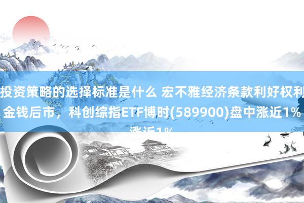 投资策略的选择标准是什么 宏不雅经济条款利好权利金钱后市，科创综指ETF博时(589900)盘中涨近1%