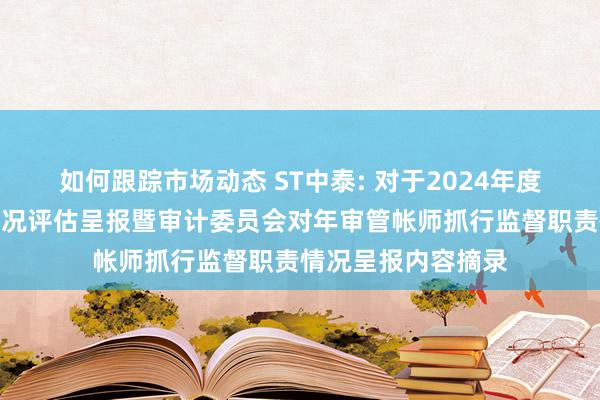 如何跟踪市场动态 ST中泰: 对于2024年度年审管帐师履职情况评估呈报暨审计委员会对年审管帐师抓行监督职责情况呈报内容摘录