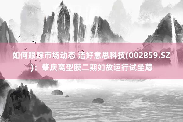 如何跟踪市场动态 洁好意思科技(002859.SZ)：肇庆离型膜二期如故运行试坐蓐